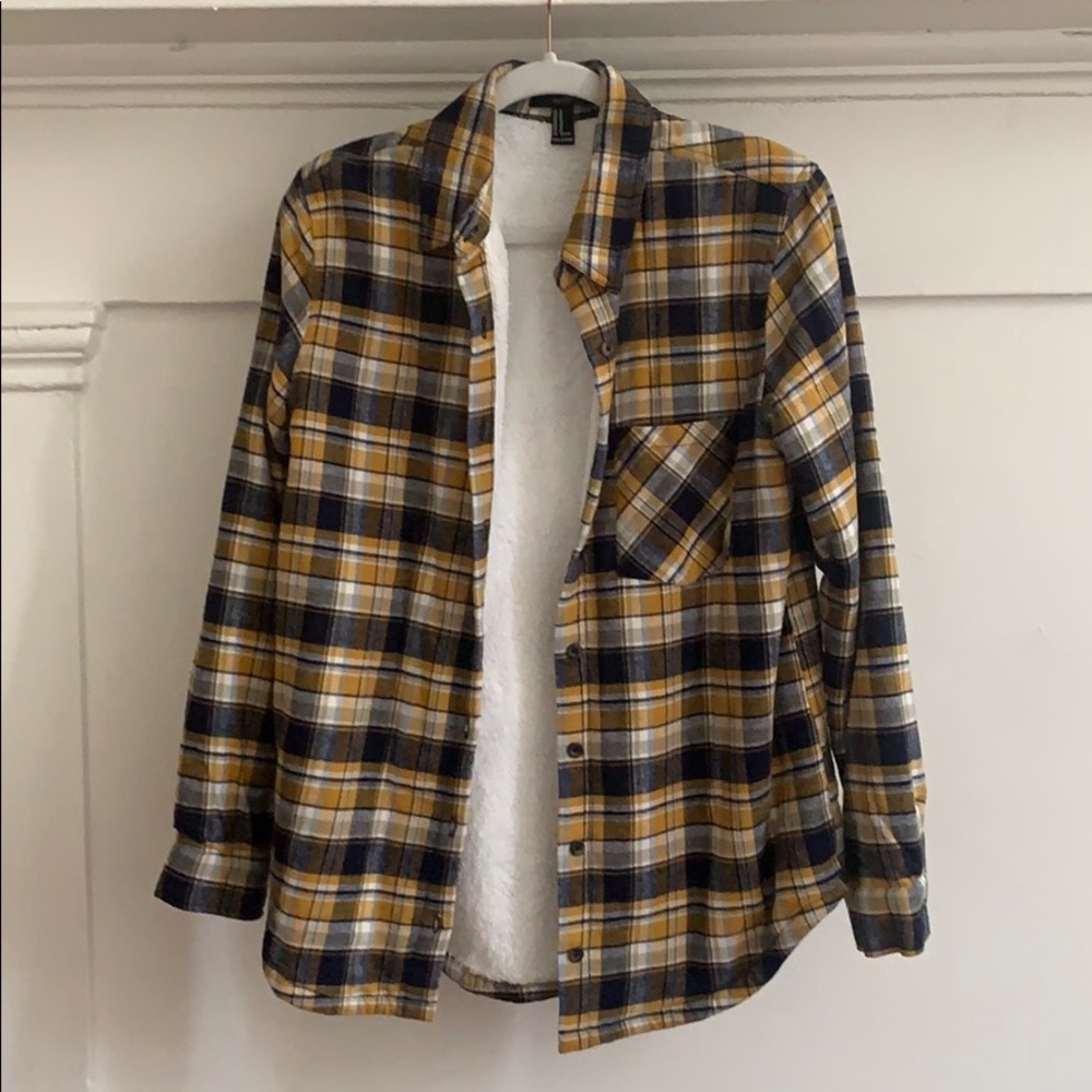 Plaid flannel with cozy teddy lining Forever 21